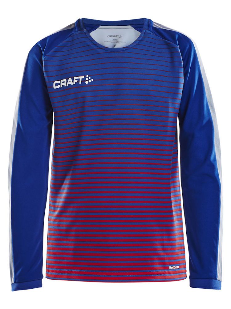 Pro Control Stripe Jersey LS Jr cobolt/bright red - 0