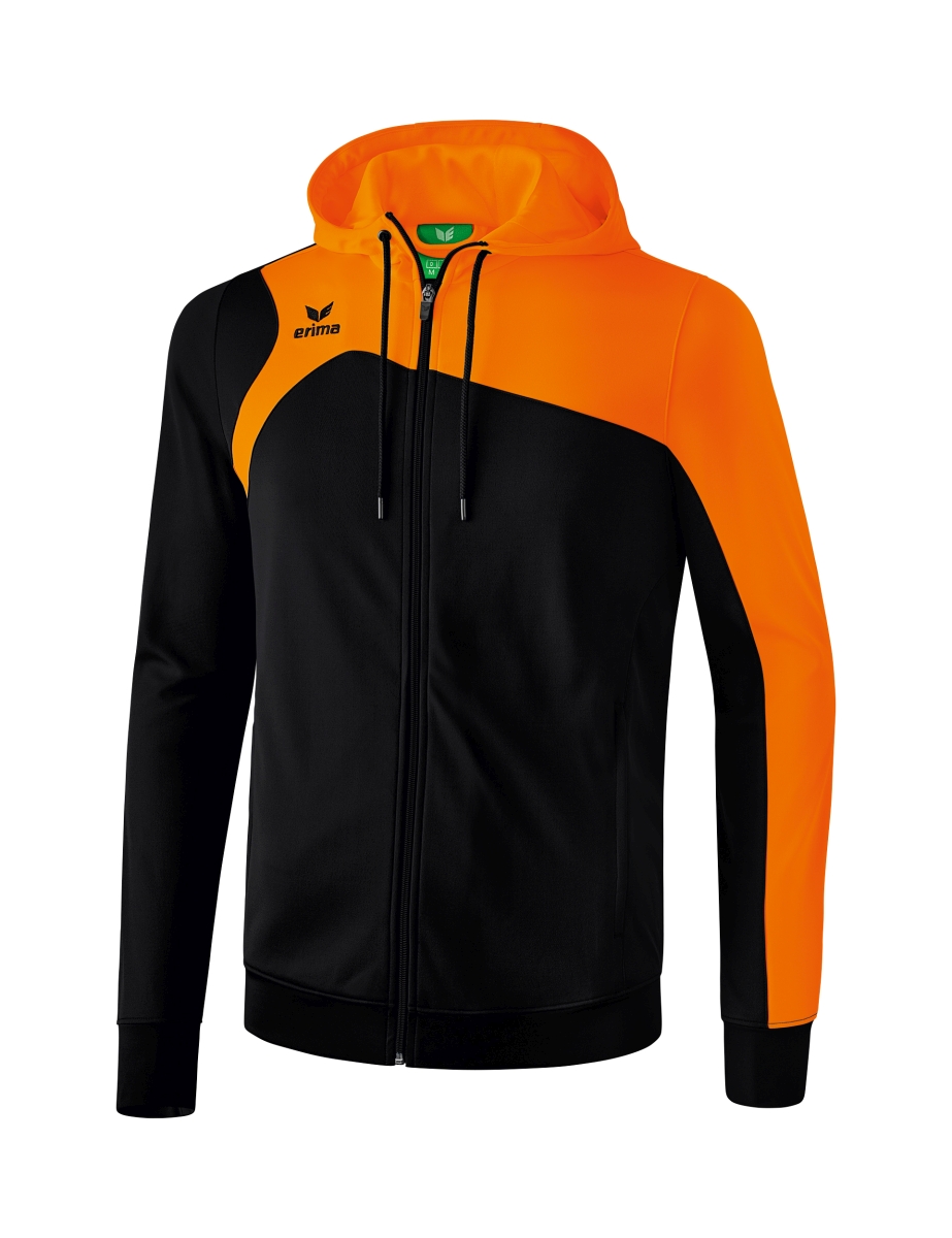 ERIMA Club 1900 2.0 Trainingsjacke mit Kapuze Schwarz/Orange Gr.XL