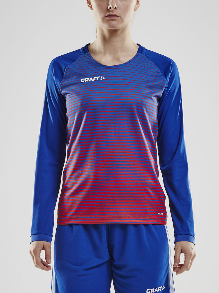 Pro Control Stripe Jersey LS W cobolt/bright red - 1