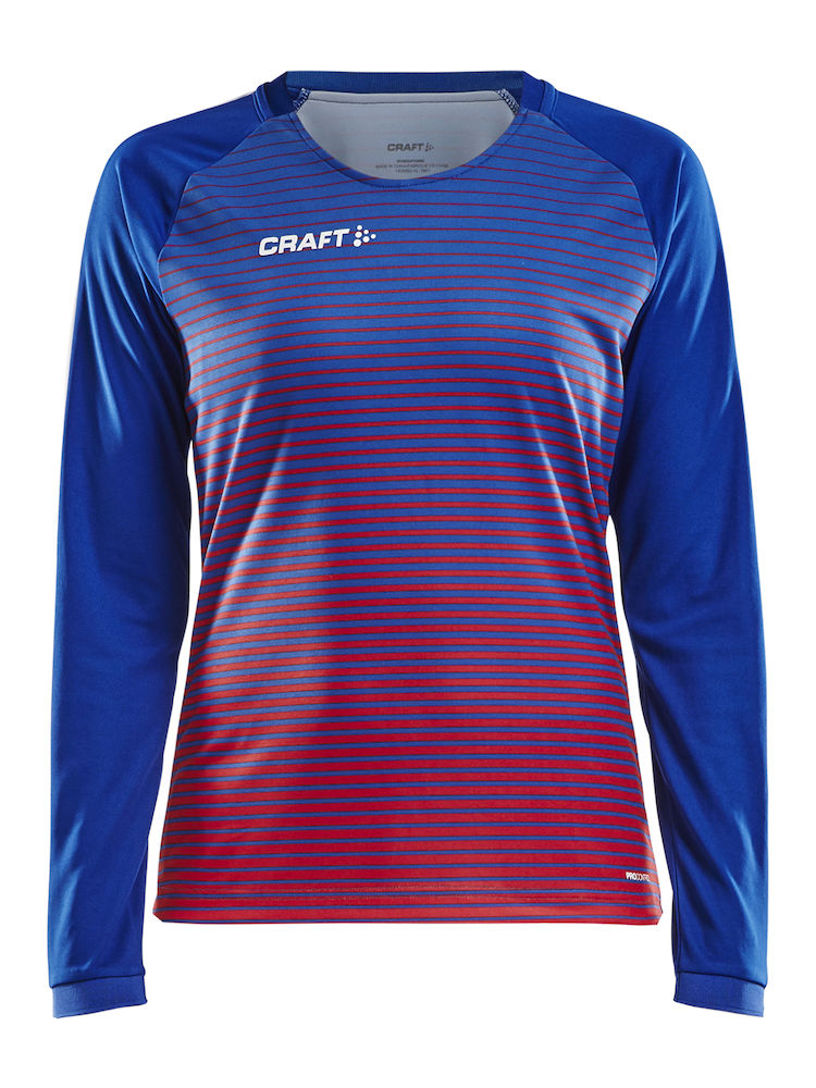 Pro Control Stripe Jersey LS W cobolt/bright red - 0